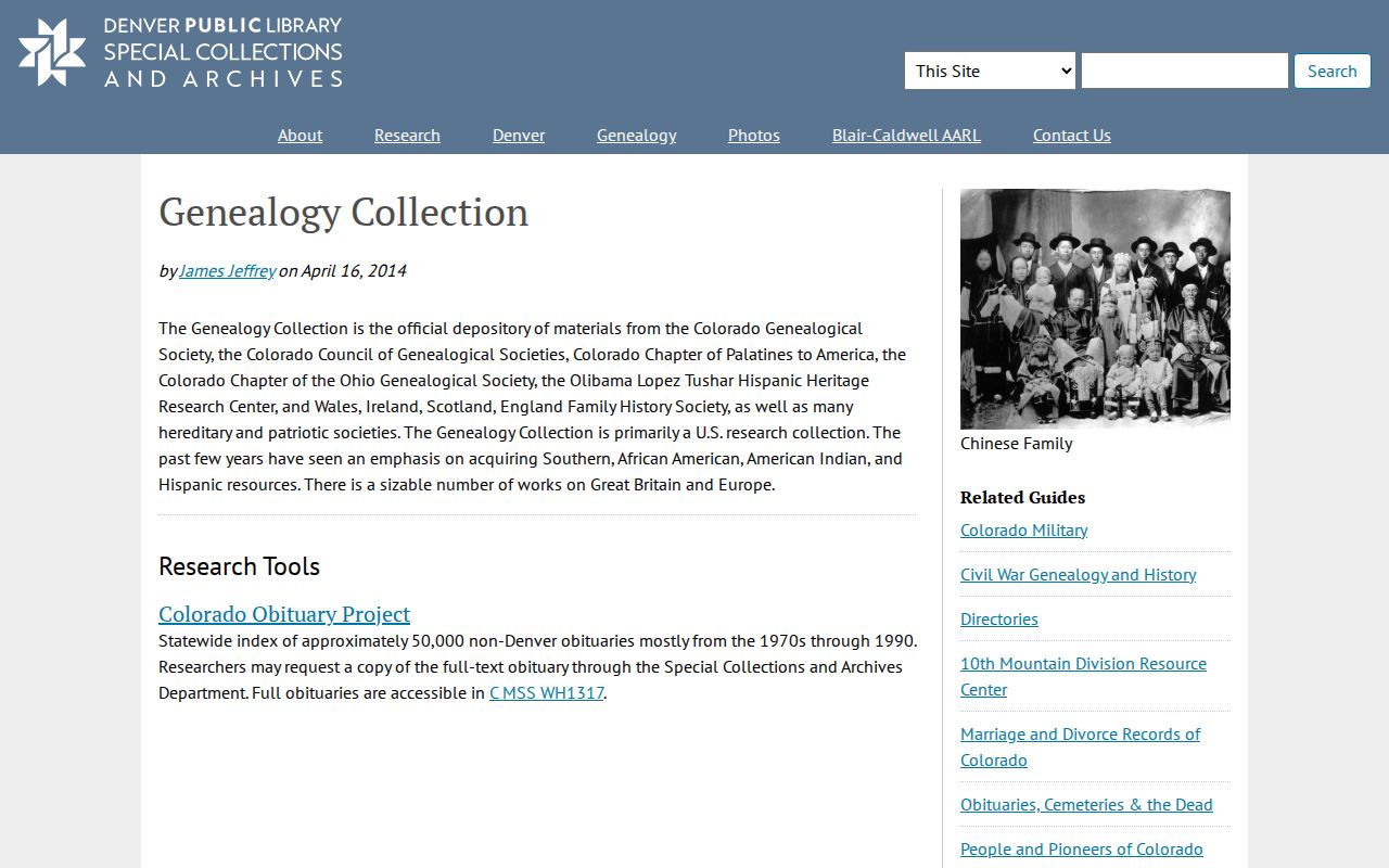 Jefferson County previous residents DPL genealogy collection