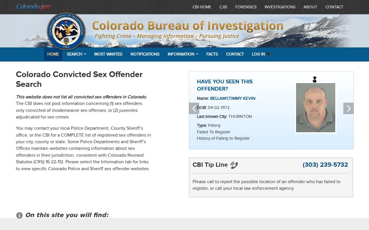 Jefferson County resident lookup Colorado sex-offender registry