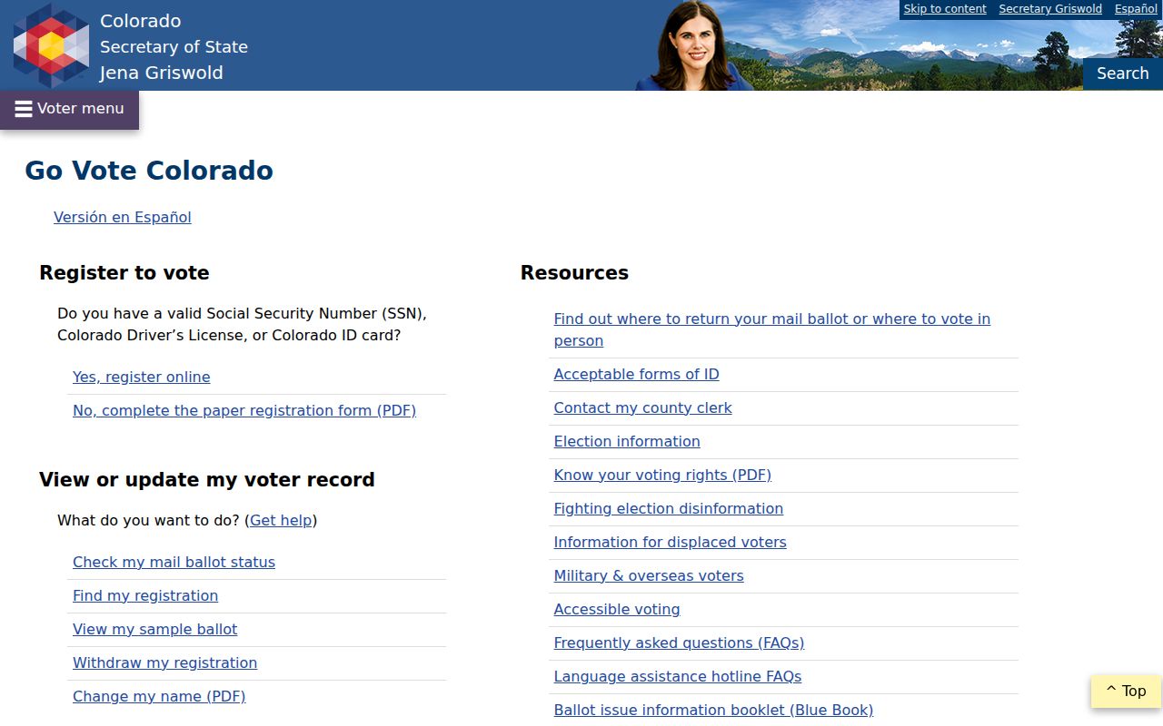 Jefferson County resident lookup GoVoteColorado voter record