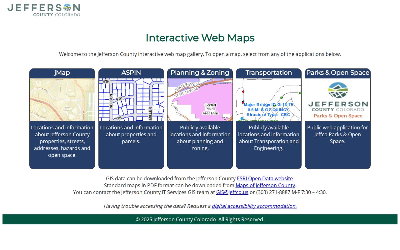 Jefferson County street directory GIS parcel and street map